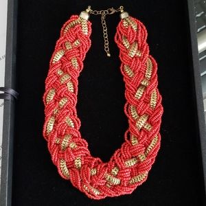 Red Coral/ Gold Necklace